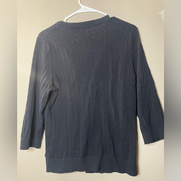 Tommy Hilfiger Black 100% Pima Cotton Cardigan size L - Picture 3 of 4